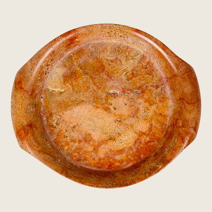 Red Travertine Round Tray