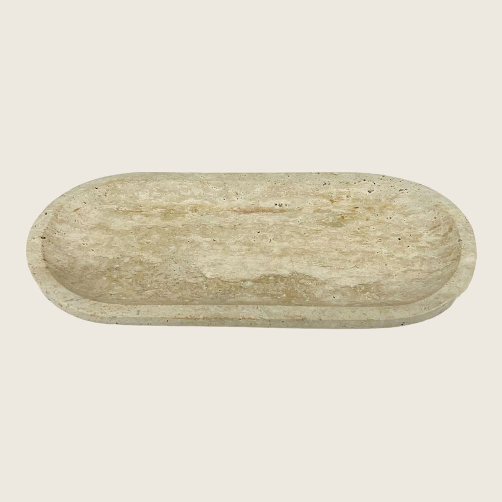Travertine Oval Grazed Tray