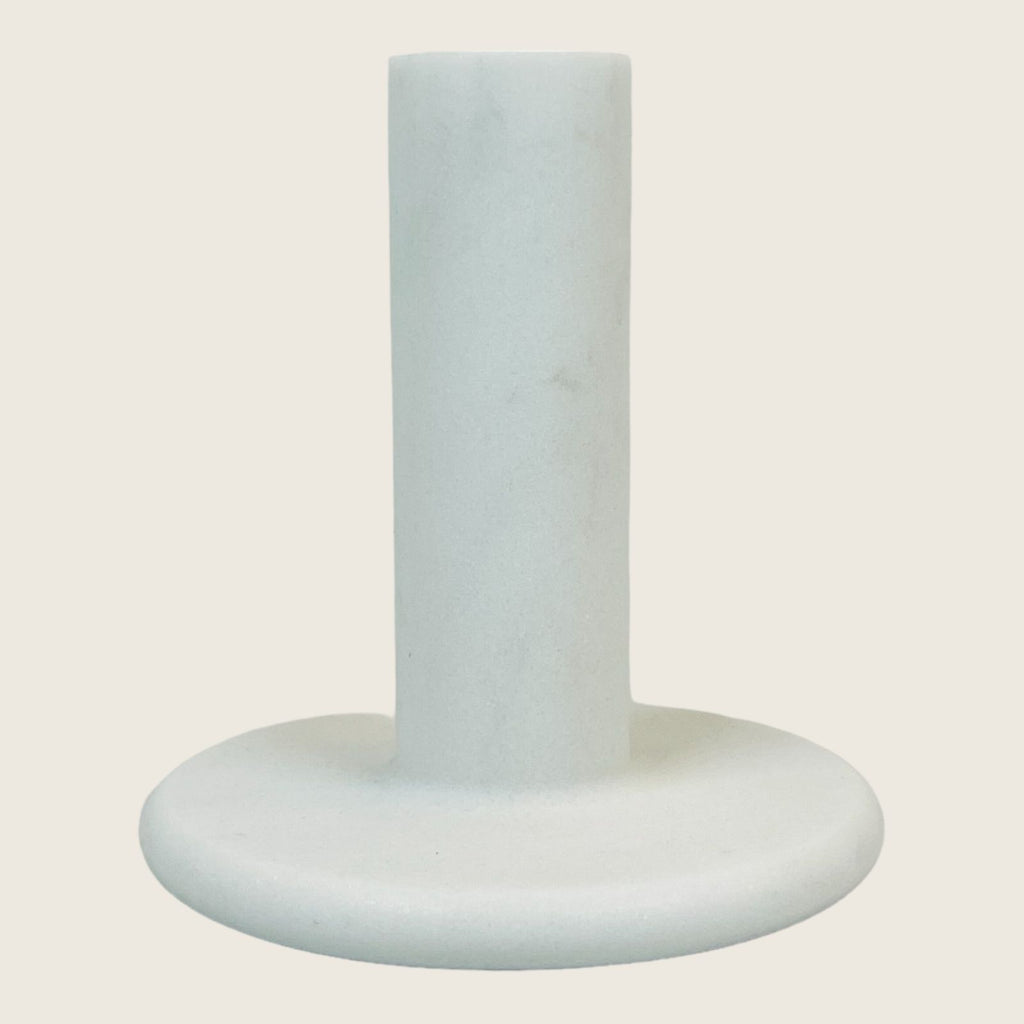 Pin Drop Tall White Marble Candle Stand