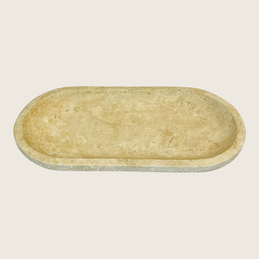 Travertine Oval Tainted Tray