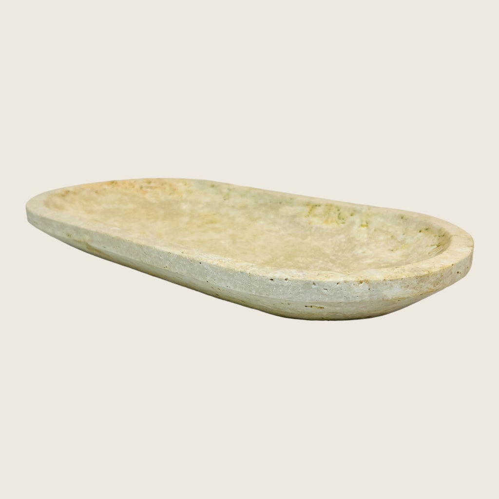 Travertine Oval Splotched Tray