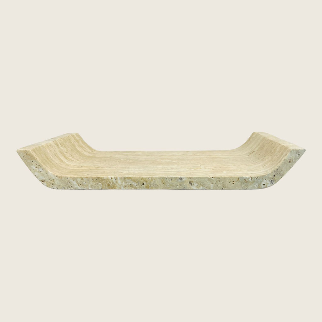 Travertine Curved Light Streaked Tray