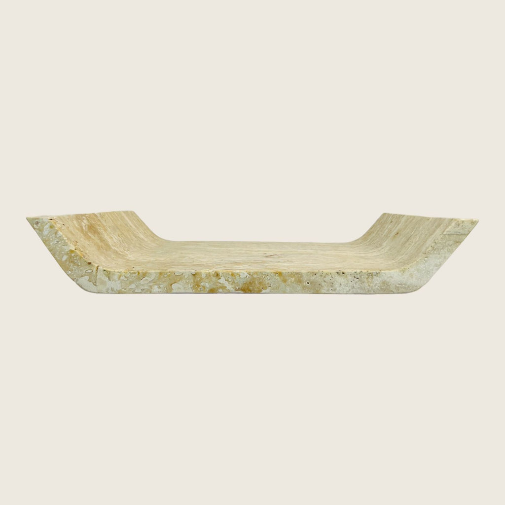 Travertine Curved Tainted Tray