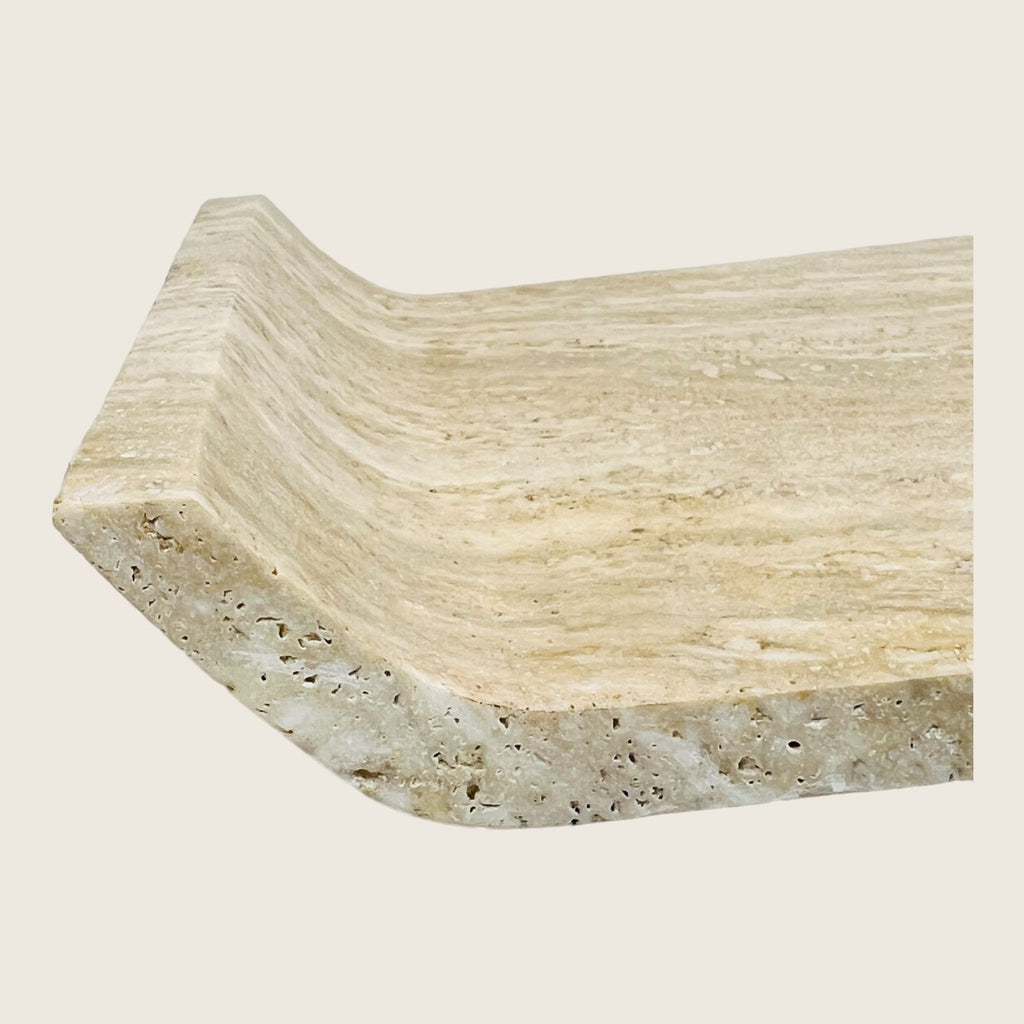 Travertine Curved Light Streaked Tray