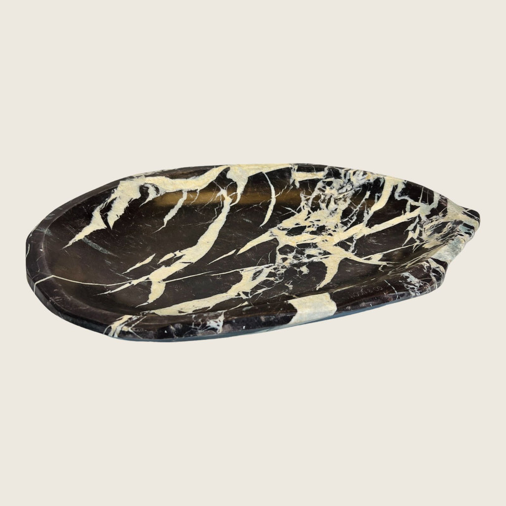 Irregular Marble Black and White Tray