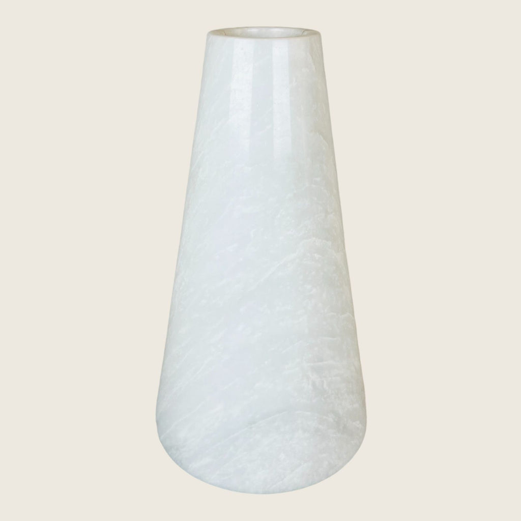 Funnel White Streaked Vase