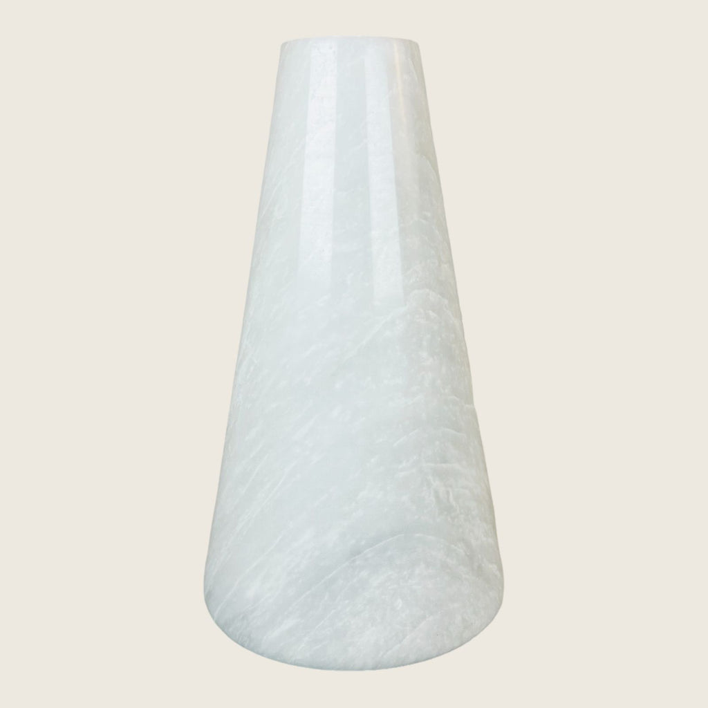 Funnel White Streaked Vase