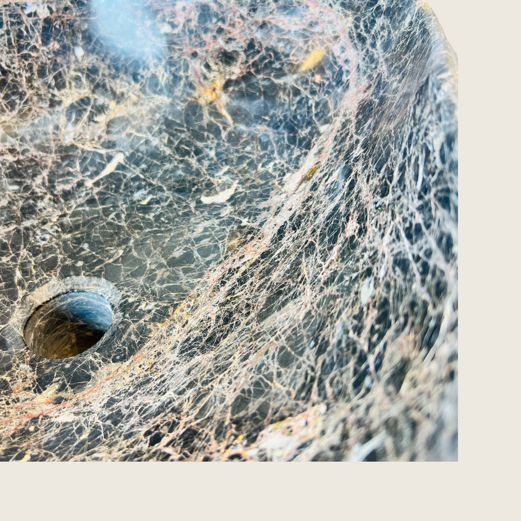 Burgundy Webbed River Stone Sink