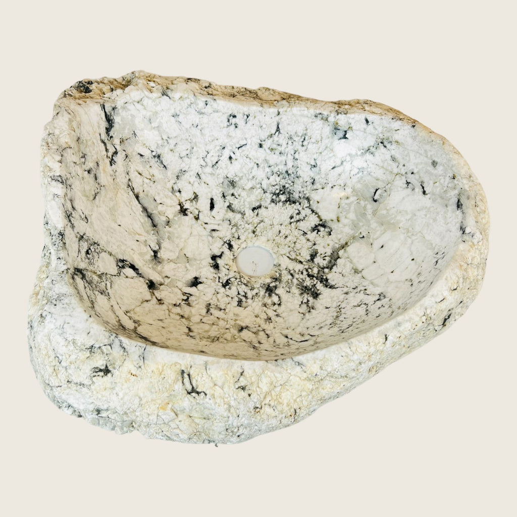 White Webbed River Stone Sink