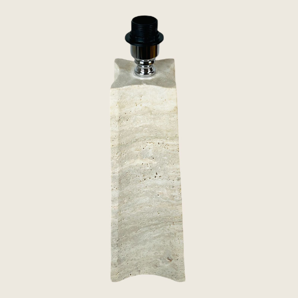 Tall Curved Bottom Travertine Table Lamp