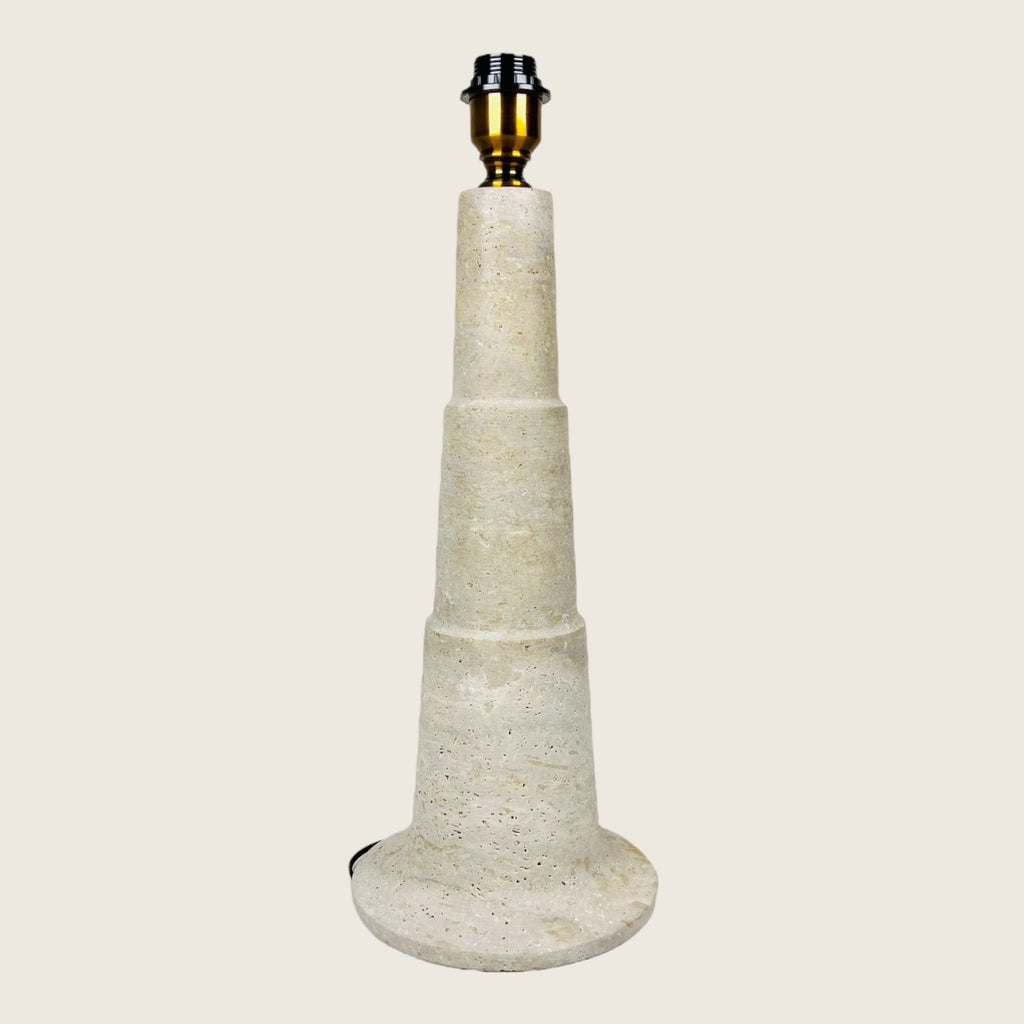 Stepped Travertine Table Lamp