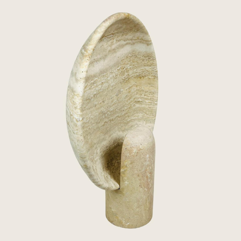 Disc Streaked Travertine Table Lamp