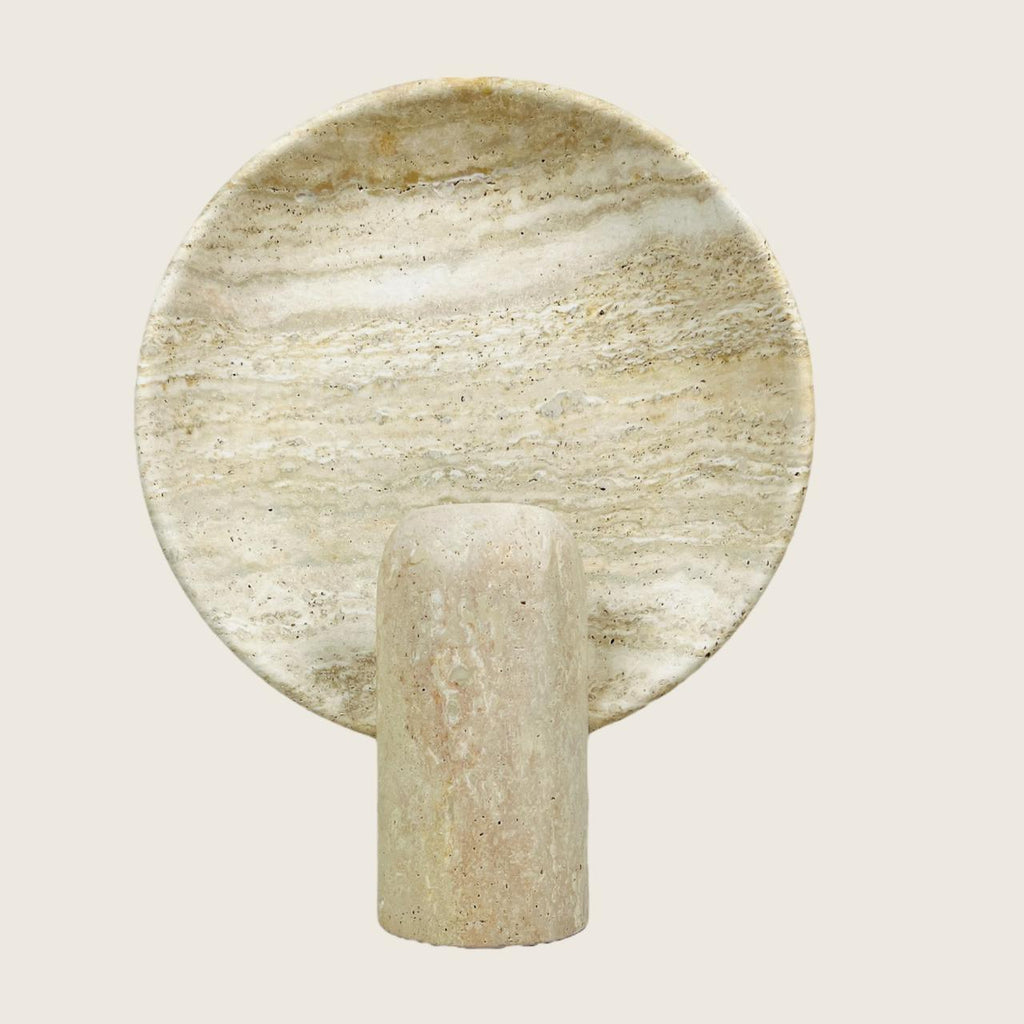 Disc Streaked Travertine Table Lamp