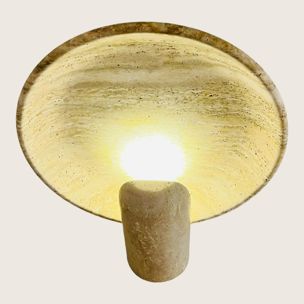 Disc Streaked Travertine Table Lamp