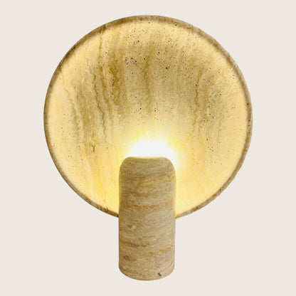 Disc Table Lamp - Travertine