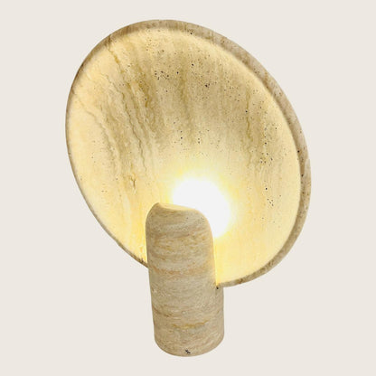 Disc Table Lamp - Travertine