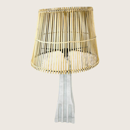 Ribbed Table Lamp - Gray