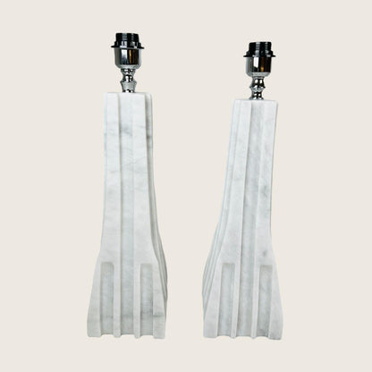 Ribbed Table Lamp - Gray