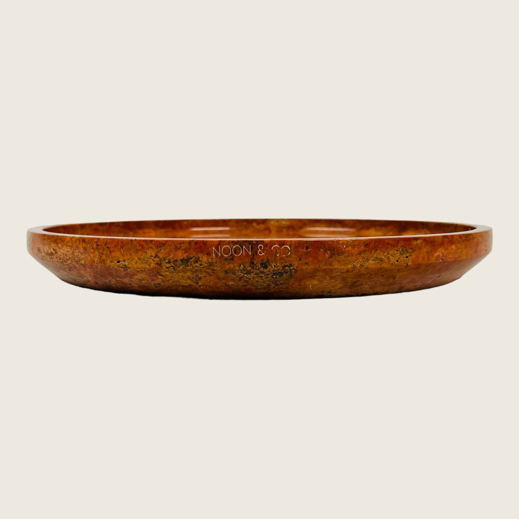 Bright Red Travertine Plate