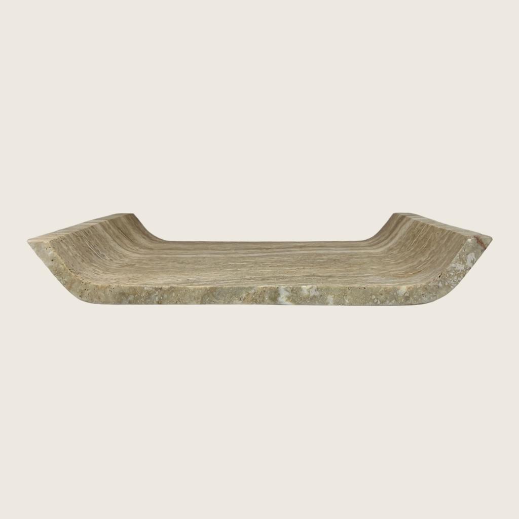 Travertine Curved Lined Tray