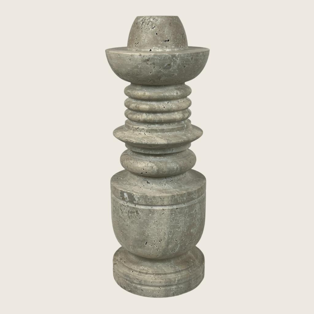 Rings of Hope Travertine Candle Stand