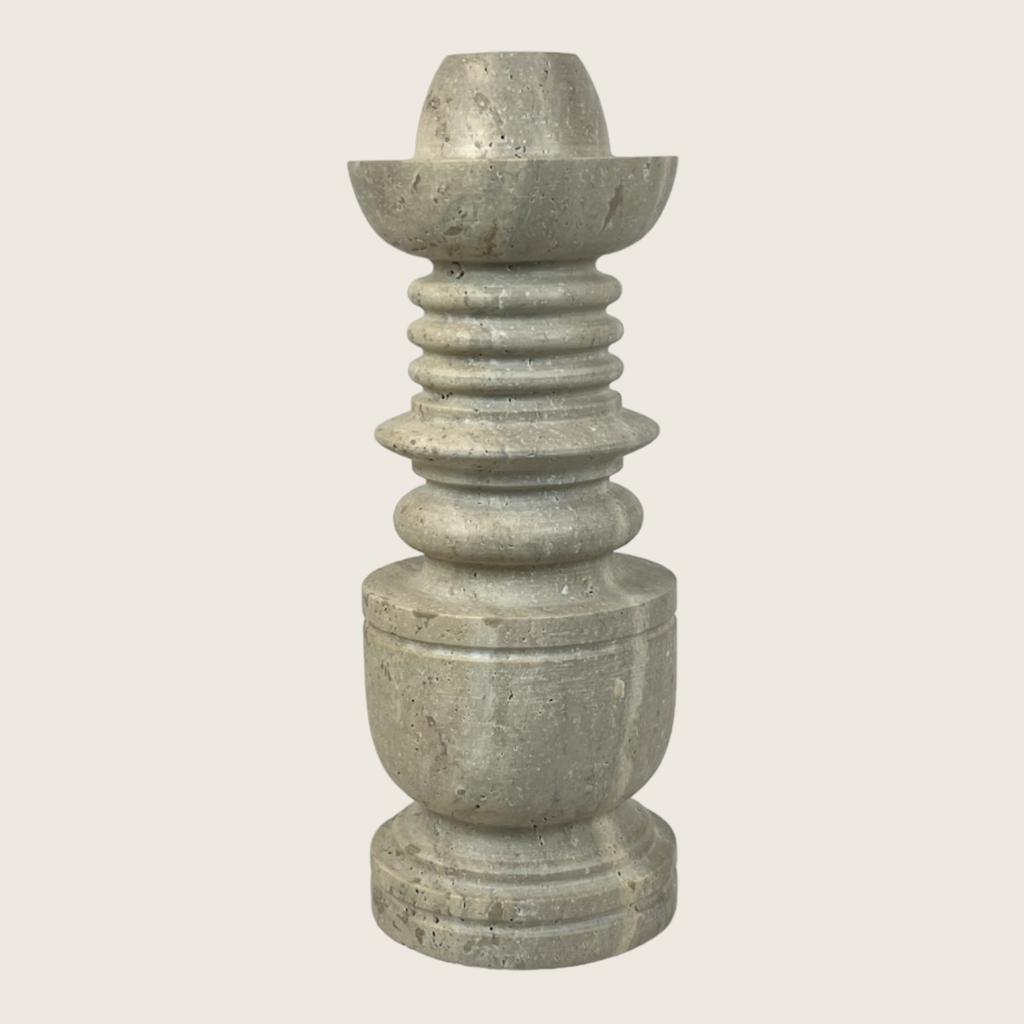 Rings of Hope Travertine Candle Stand