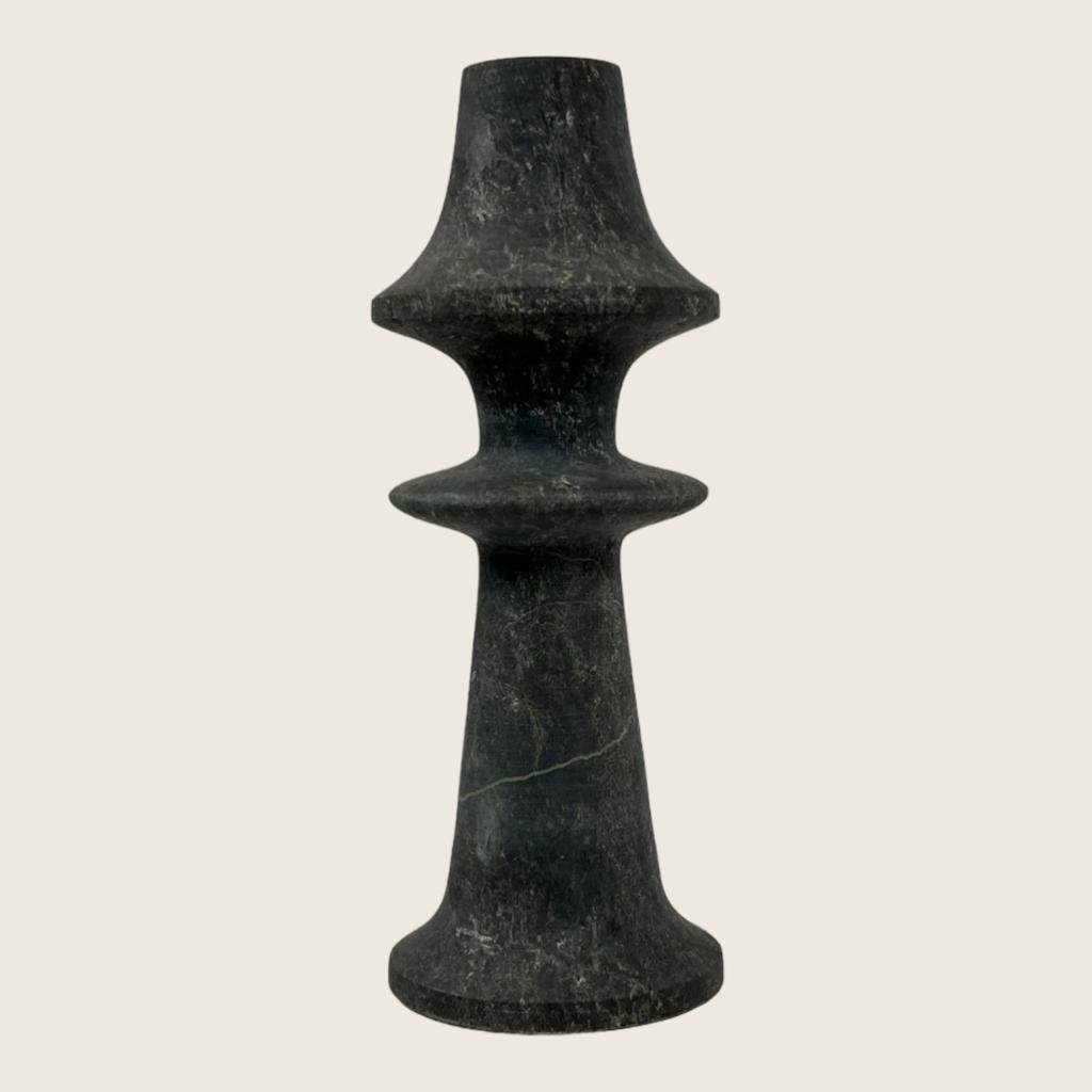 Chess Piece Black Marble Candle Stand