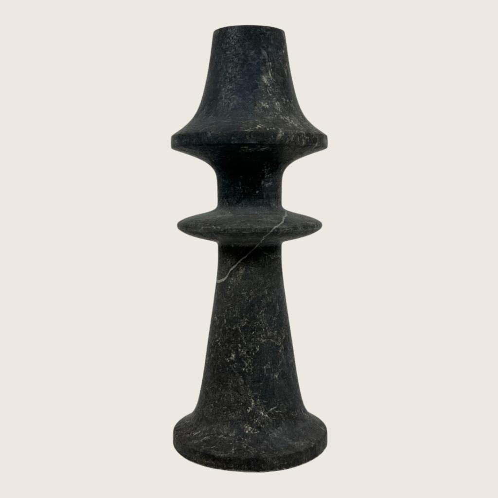 Chess Piece Black Marble Candle Stand