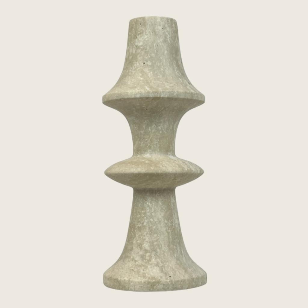 Chess Piece Travertine Candle Stand