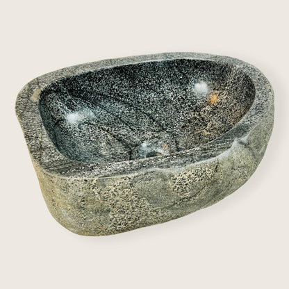 Black Splashed  Sink - River Stone