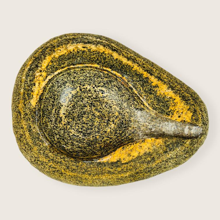 River Stone Mustard Swirl Ash Tray