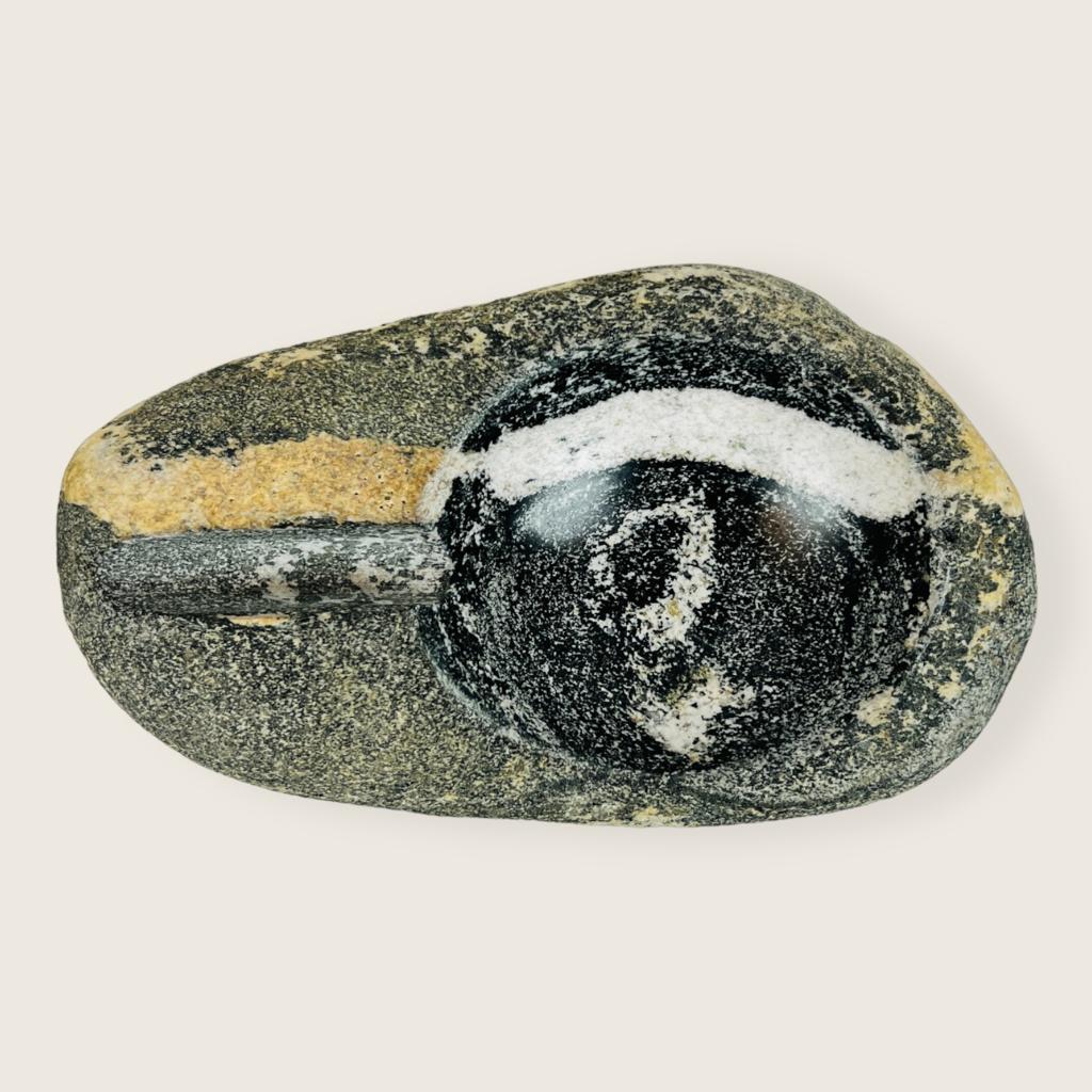 River Stone White Lined Ash Tray