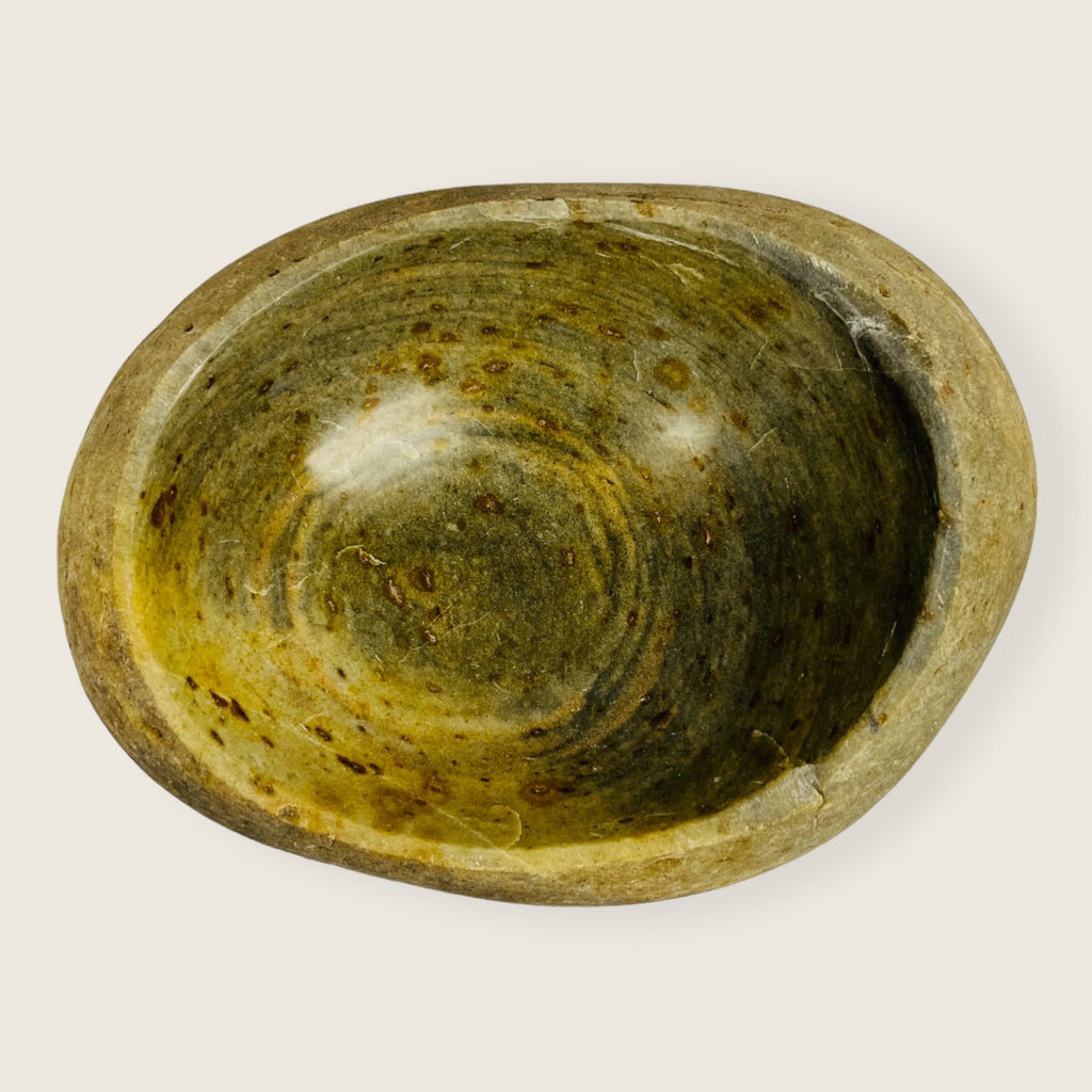 Dull Mustard Spiral Bowl