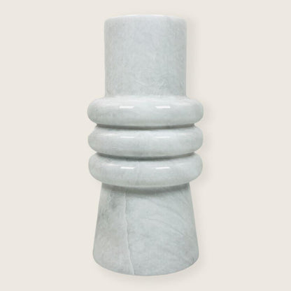Ringed Marble Vase - Gray