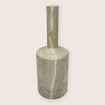 Funnel Neck Ornament Bottle - Travertine