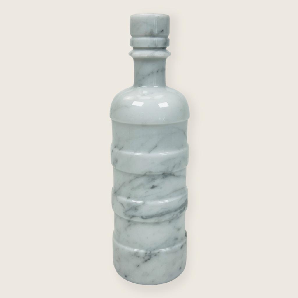 Ringed Wine Grey Marble Decor Bottle Candle Stand