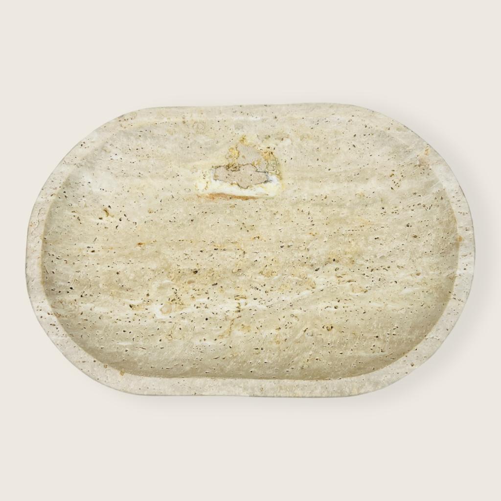 Travertine Oval Marked Tray (Small)
