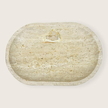 Travertine Oval Marked Tray (Small)