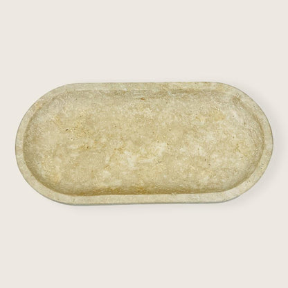 Travertine Oval Blotched Tray