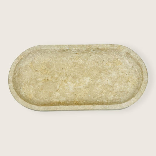 Travertine Oval Blotched Tray