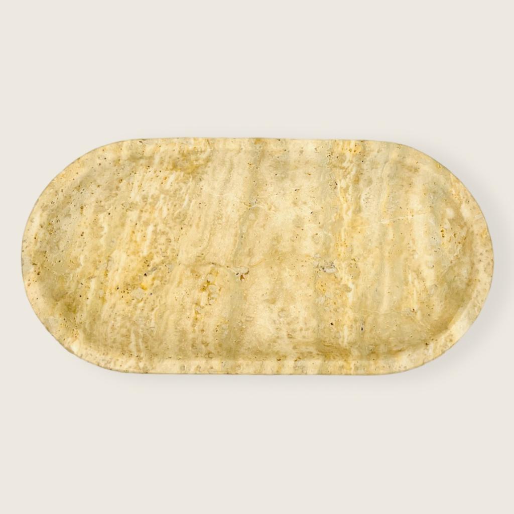 Travertine Oval Grazed Tray