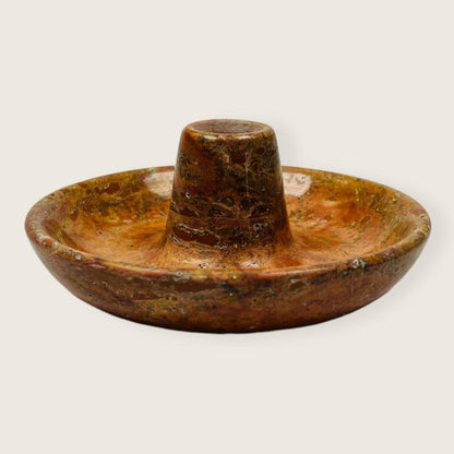 Shallow Dish Candle Holder - Red