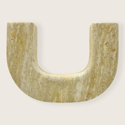 U-Shape Candle Stand - Travertine