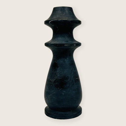Ringed Bulb Candle Stand - Black