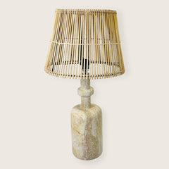 Bottleb Bottom Marked Travertine Lamp