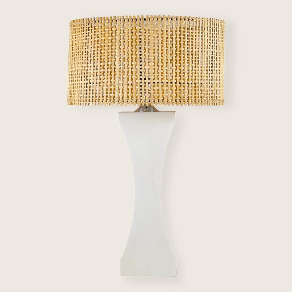 Hourglass Table Lamp - White
