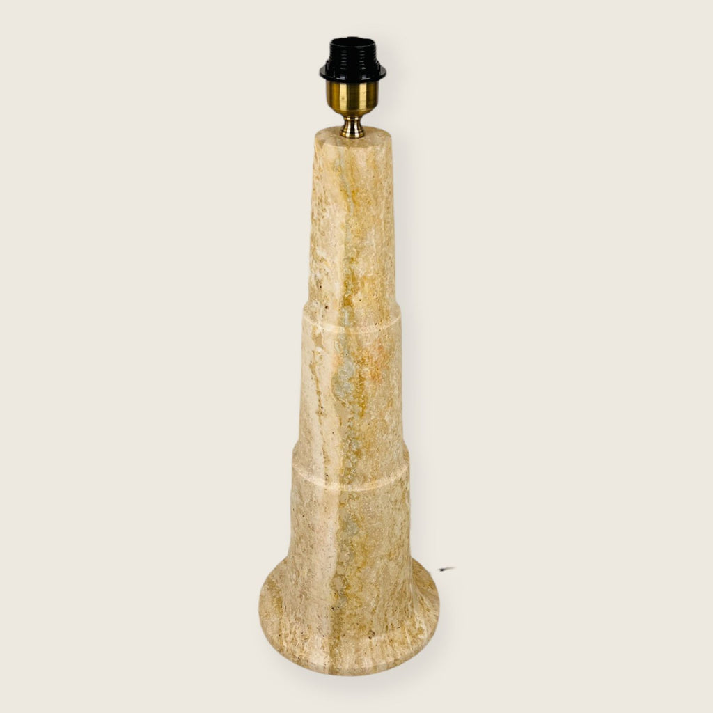 Stepped Travertine Grazed Table Lamp