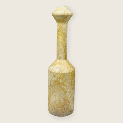 Pommel-Top Candle Stand - Travertine