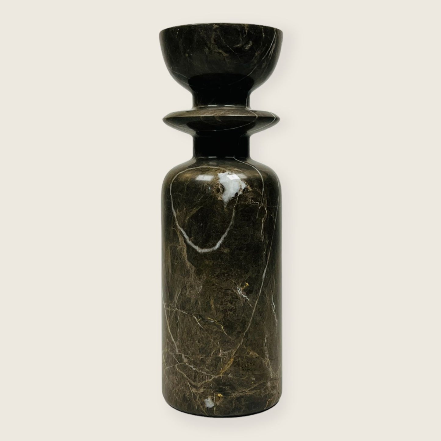 Collared Candle Stand - Brown
