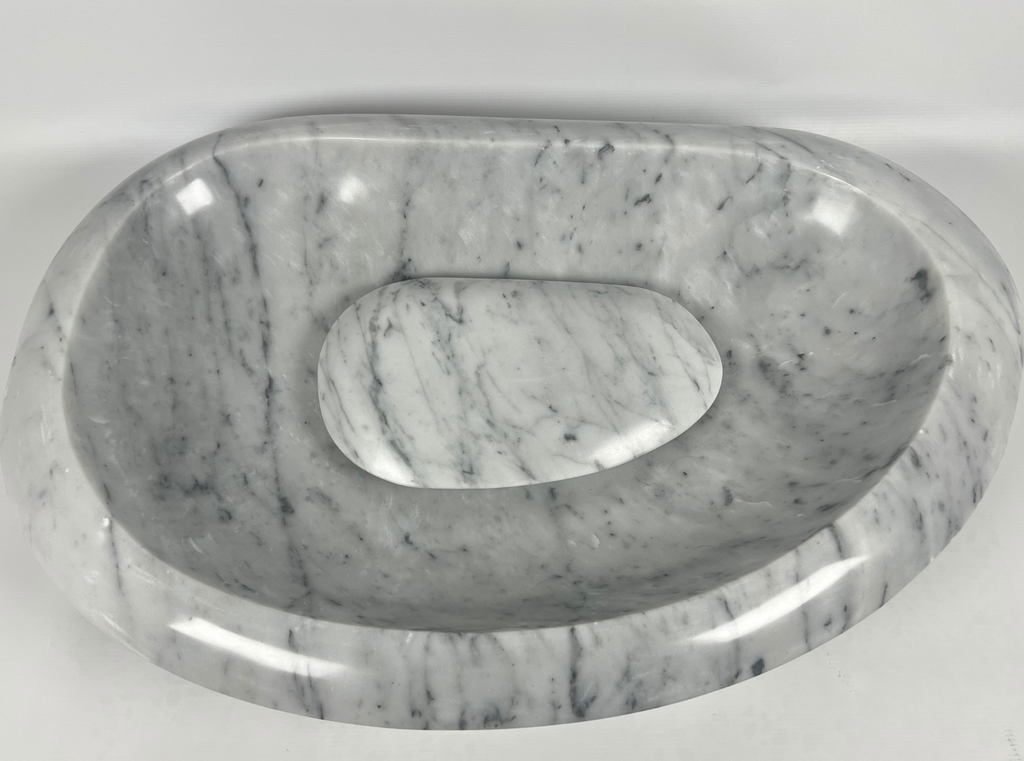 Bean Grey Streaked Marble Sink
